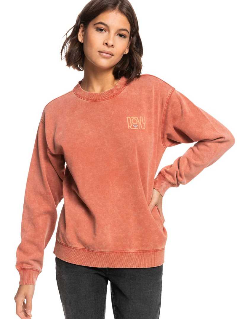 Etruscan Red Roxy True Story Crew-Neck Sweatshirt | BPYJSG752