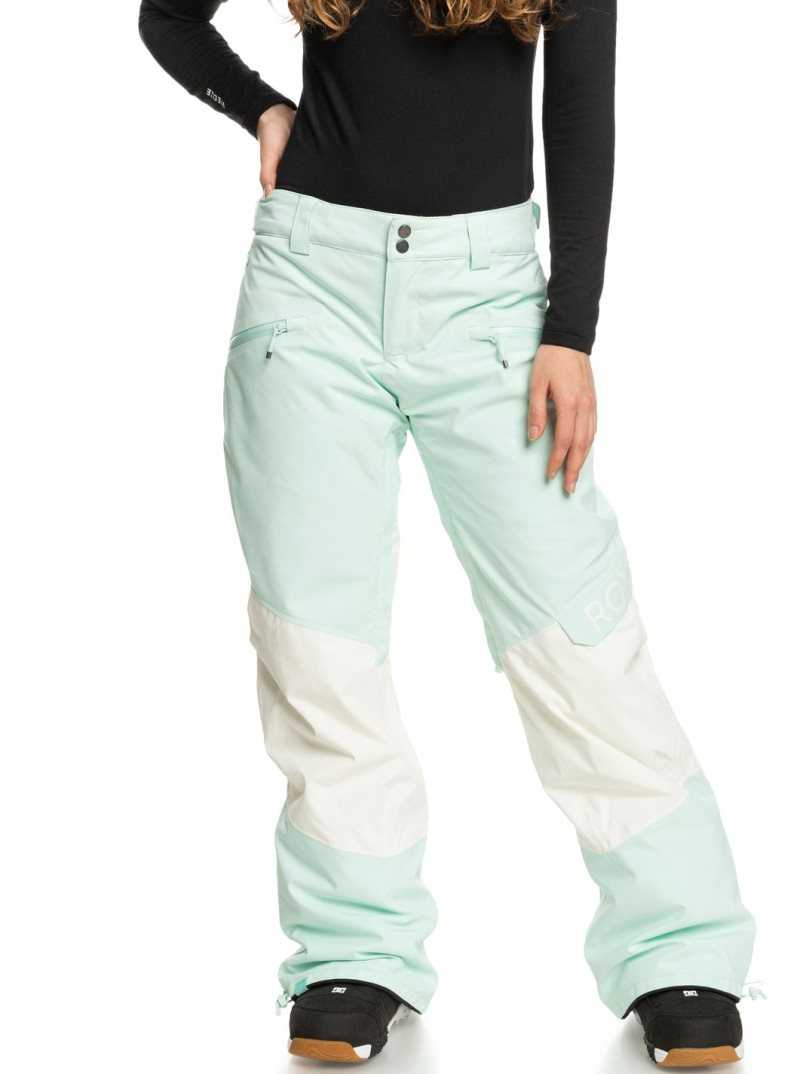 Fair Aqua Roxy Wood Rose Insulated Snow Pants | VHXQZJ315