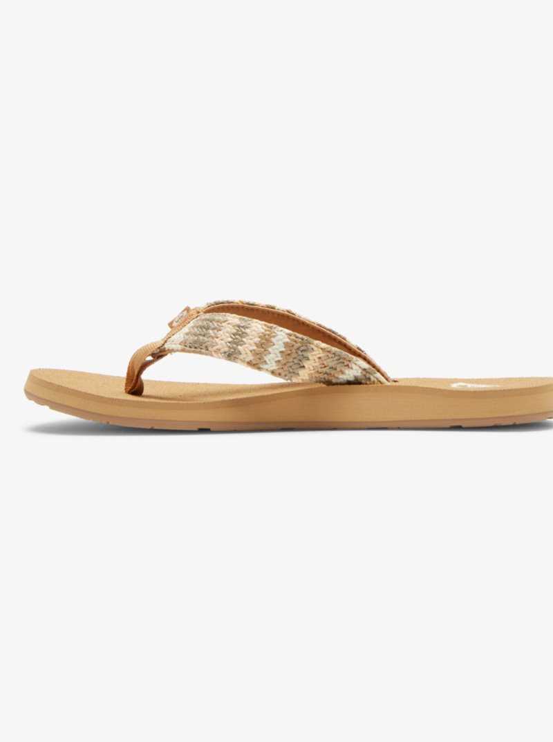 Fall Leaf Multi Roxy Porto Raffia Flip-Flops | IFPWBC986