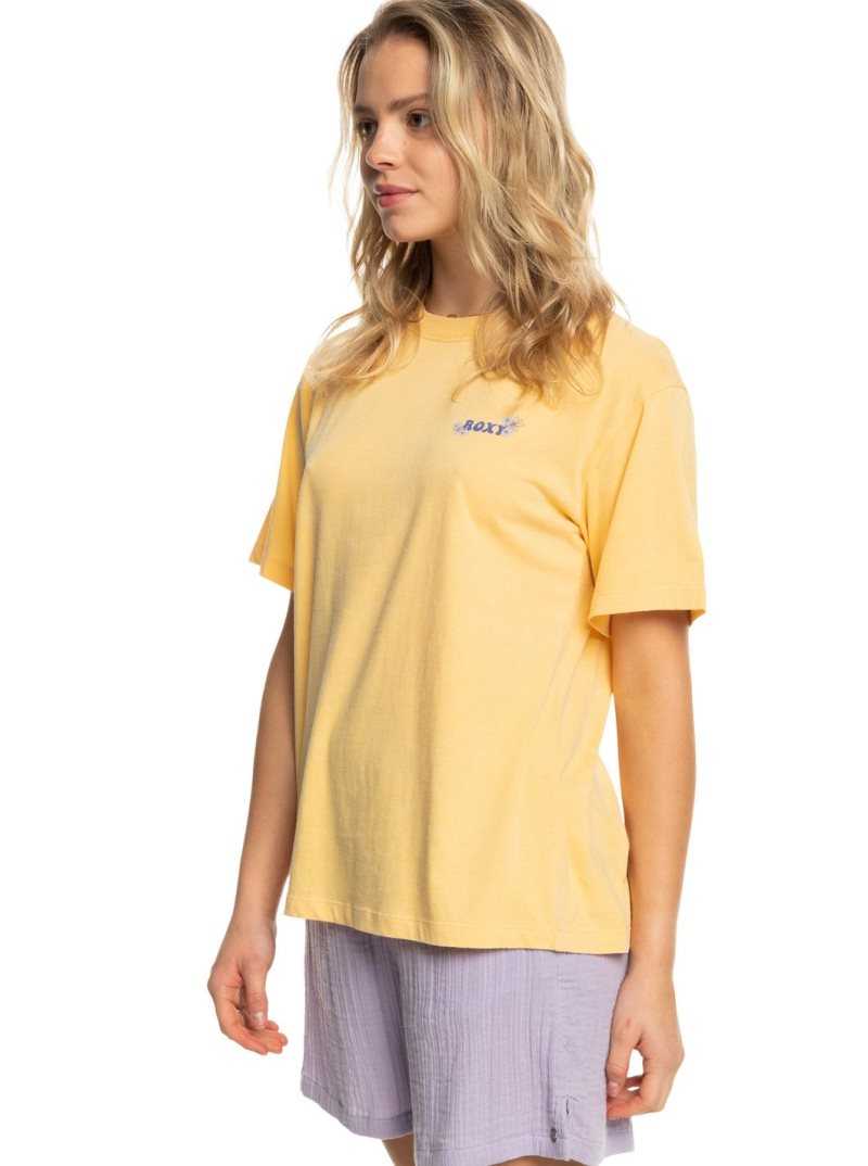 Flax Roxy Moonlight Sunset Oversized Boyfriend T-Shirt | ELVGQK512