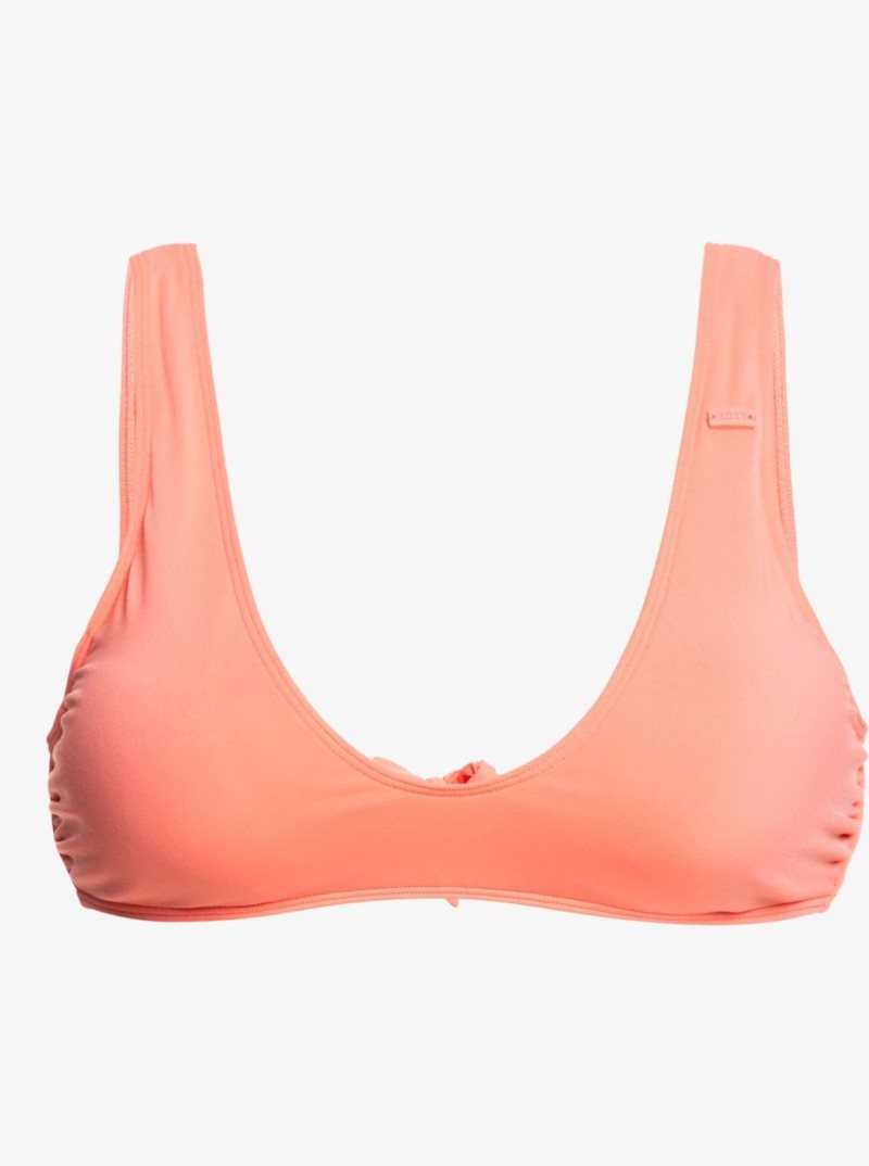 Fusion Coral Roxy Beach Classics Elongated Triangle Bikini Top | UQDCXG812