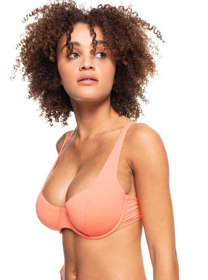 Fusion Coral Roxy Beach Classics Underwired D-Cup Bikini Top | WEKJMG258