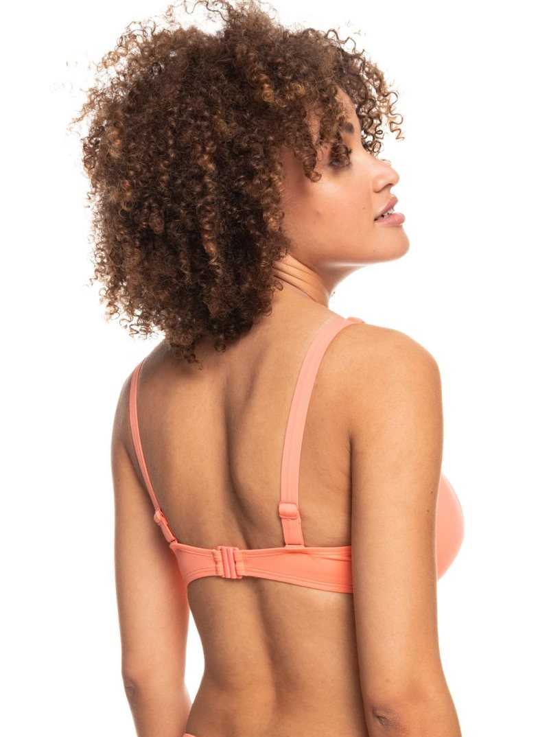 Fusion Coral Roxy Beach Classics Underwired D-Cup Bikini Top | WEKJMG258