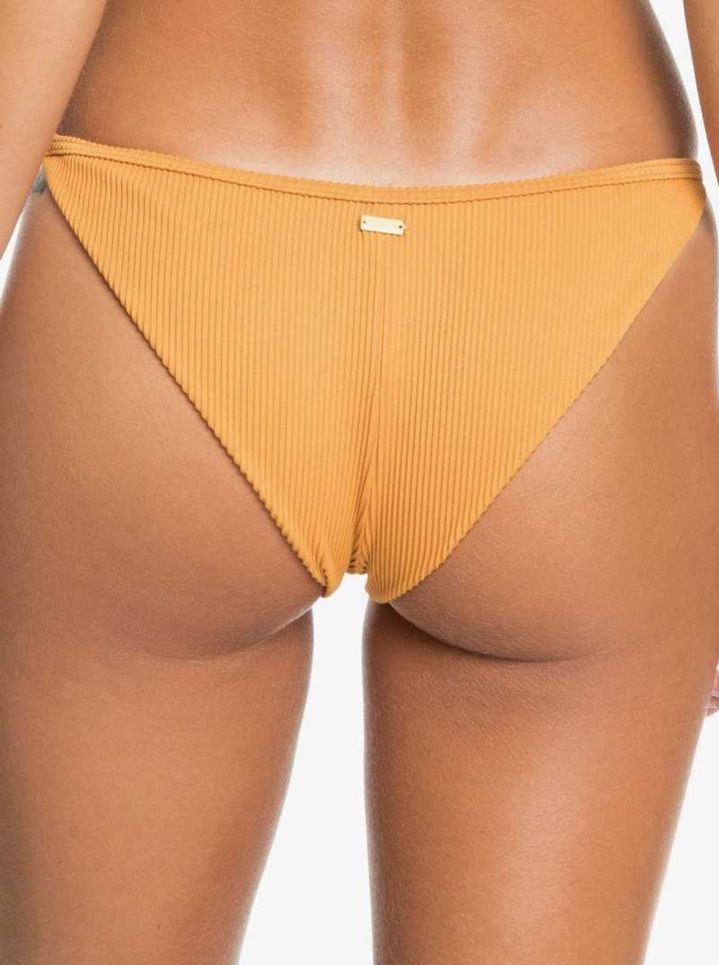 Golden Ochre Roxy Mind Of Freedom Mini Bikini Bottoms | XUIQCW719