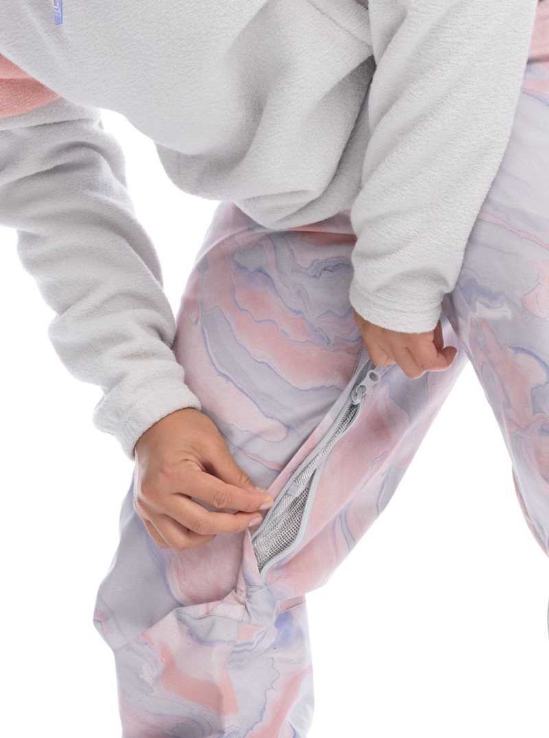 Gray Violet Marble Roxy Chloe Kim Insulated Snow Pants | UTWEQI632