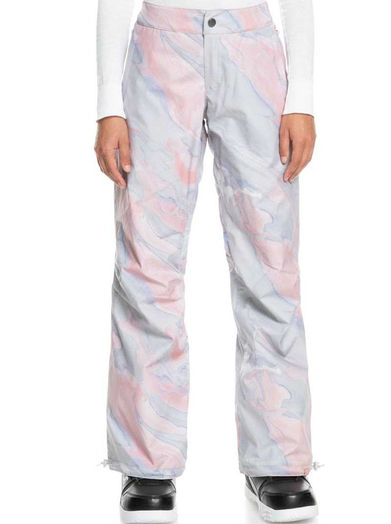 Gray Violet Marble Roxy Chloe Kim Insulated Snow Pants | UTWEQI632