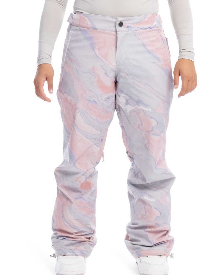 Gray Violet Marble Roxy Chloe Kim Insulated Snow Pants | UTWEQI632