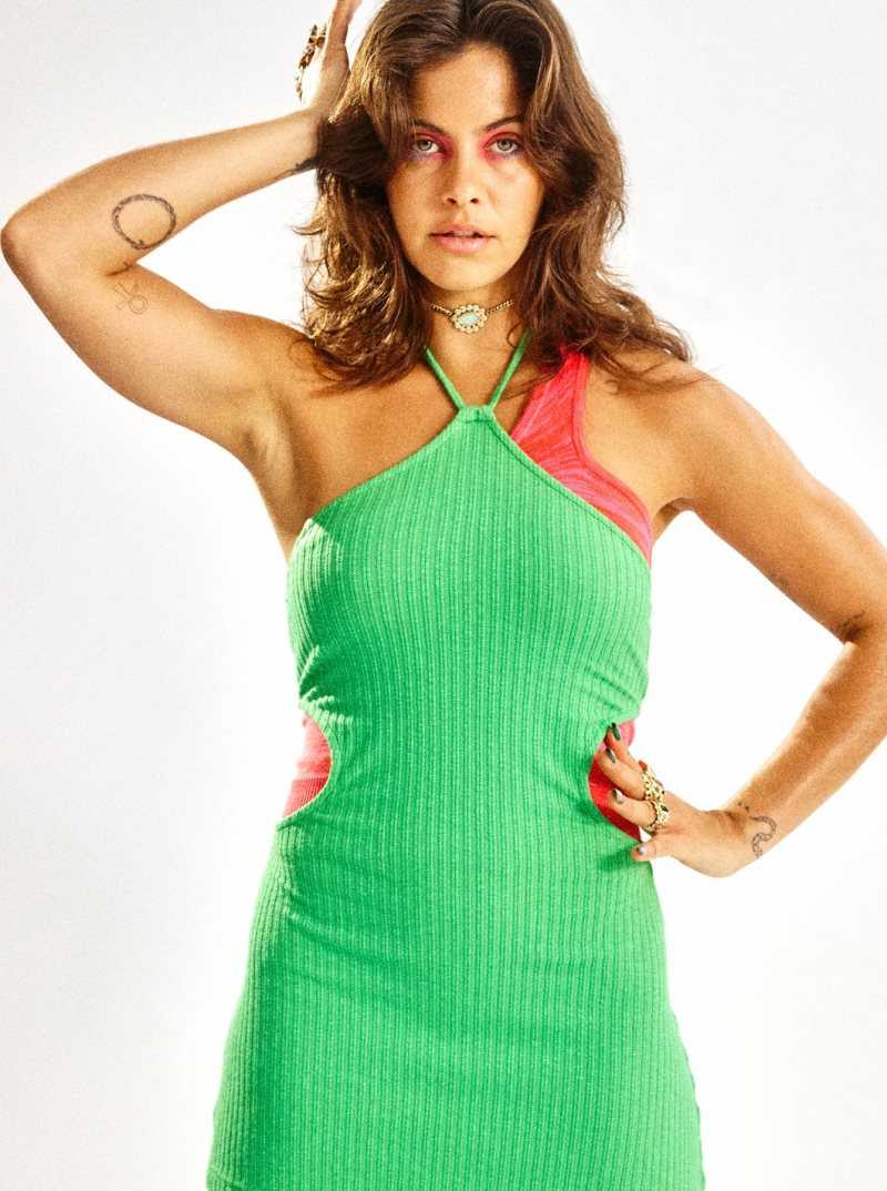 Green Dream Roxy Izabella Halter Dress | NJPDEA130