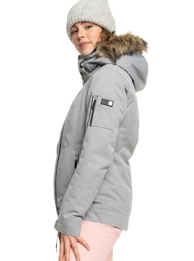 Heather Grey Roxy Meade Insulated Snow Jacket | MFKOVB395