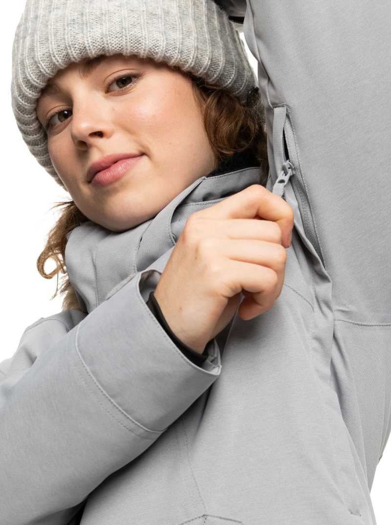 Heather Grey Roxy Meade Insulated Snow Jacket | MFKOVB395