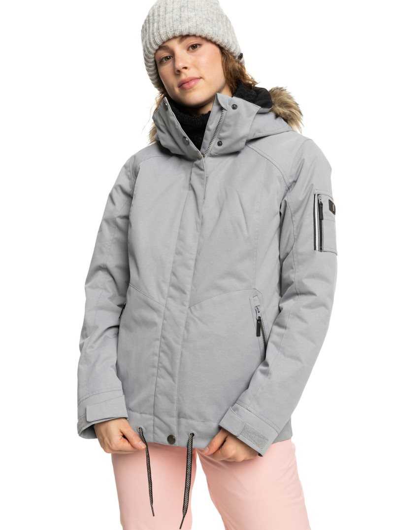 Heather Grey Roxy Meade Insulated Snow Jacket | MFKOVB395