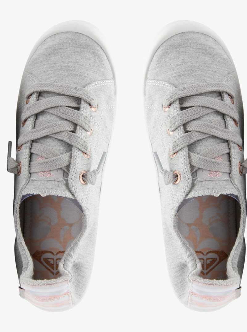 Heather Grey/White Roxy Bayshore Shoes | WYVICZ986