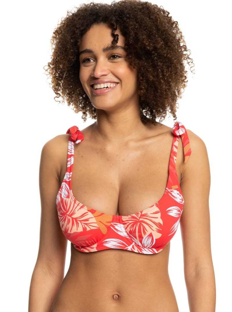 Hibiscus Seaside Tropics V1 S Roxy Seaside Tropics D-Cup Underwire Bikini Top | FAJUHQ398