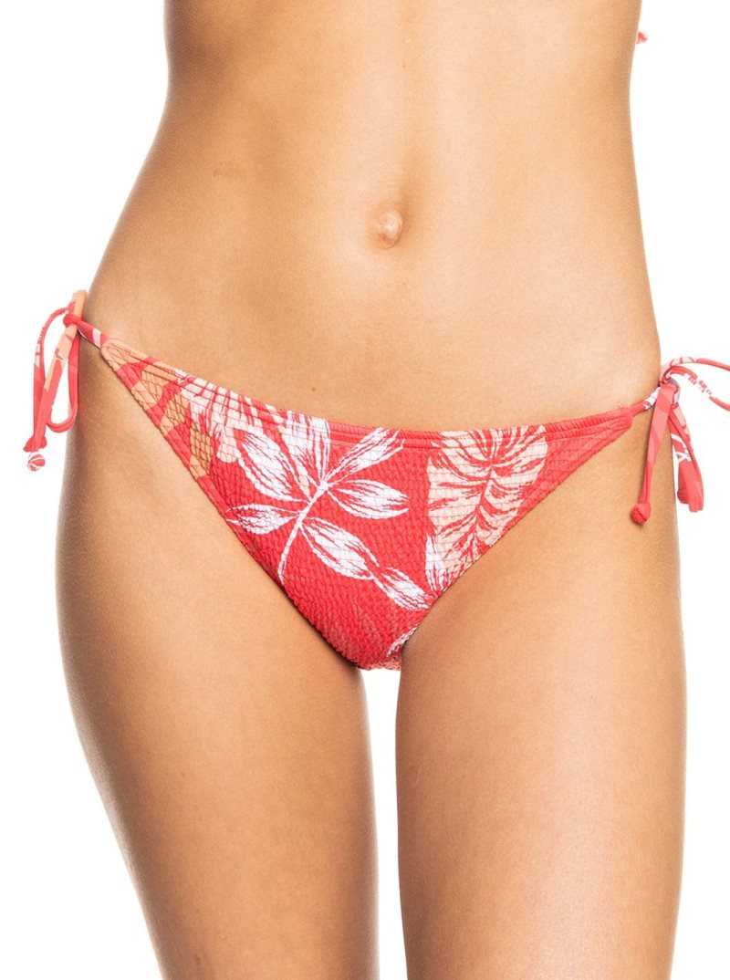 Hibiscus Seaside Tropics V1 S Roxy Seaside Tropics Mid-Waist Smocked Bikini Bottoms | GHYFVM589