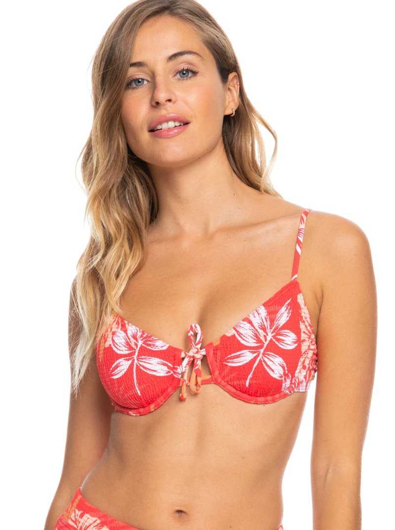 Hibiscus Seaside Tropics V1 S Roxy Seaside Tropics Underwired Bra Bikini Top | HPKZUF054