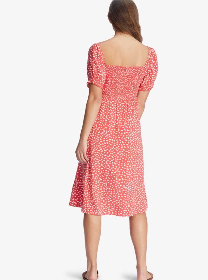 Hibiscus Wild Dots Roxy Sunshine Mind Woven Dress | SKYQDJ648