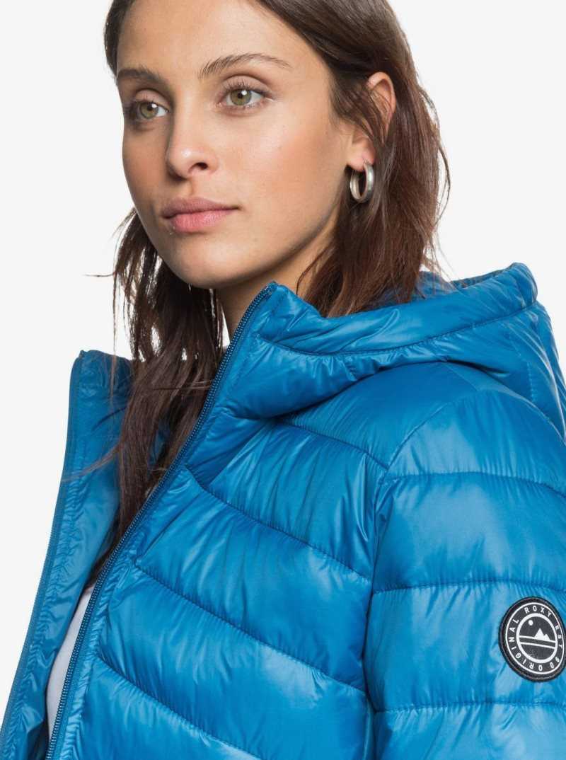 Ink Blue Roxy Coast Road Hooded Jackets | ZDLIKE954