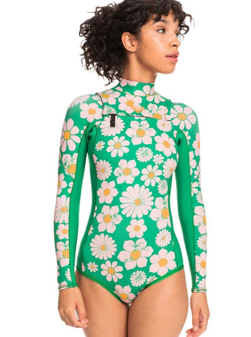 Jellybean New Pop Big Roxy 1.5mm Pop Surf Cheeky Long Sleeve Springsuit | MJXAZI728