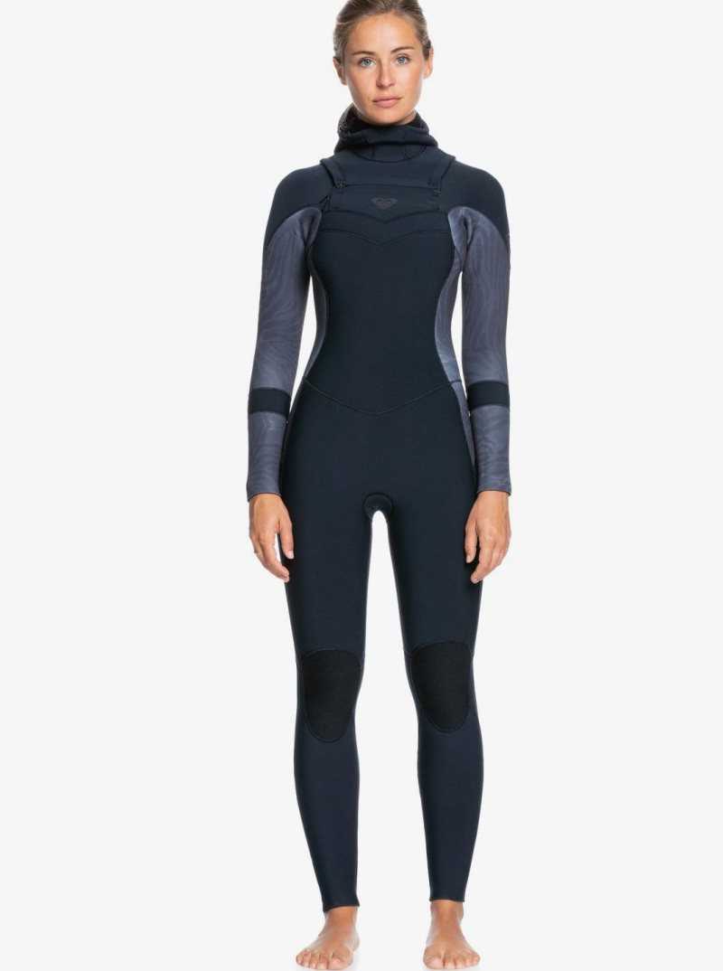 Jet/Black Roxy 5/4/3mm Syncro GBS Hooded L/SL Fullsuit | KEBUJP471