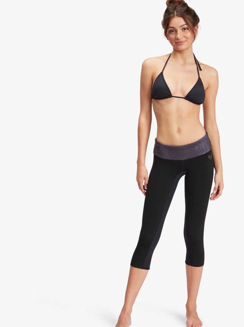 Jet/Black Roxy Salt Water Surf Leggings | UETYQR450