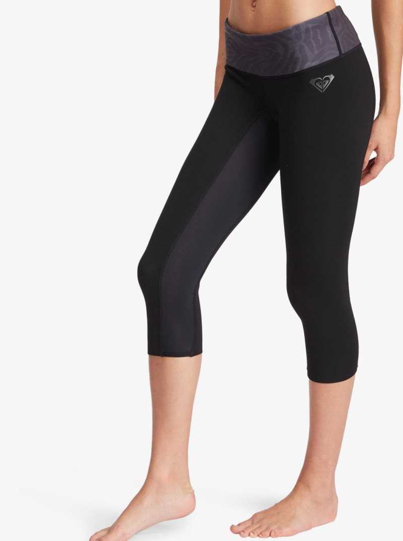 Jet/Black Roxy Salt Water Surf Leggings | UETYQR450