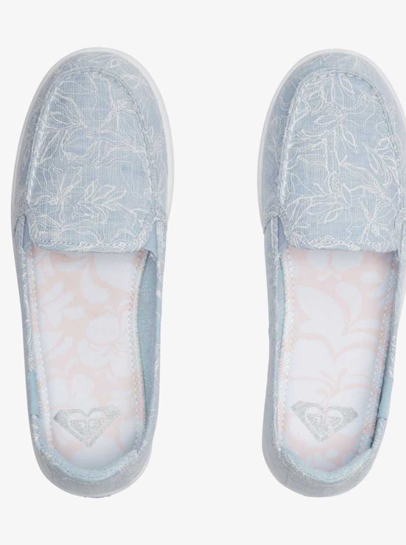 Light Blue Roxy Minnow Slip-On Shoes | DKIPNJ582