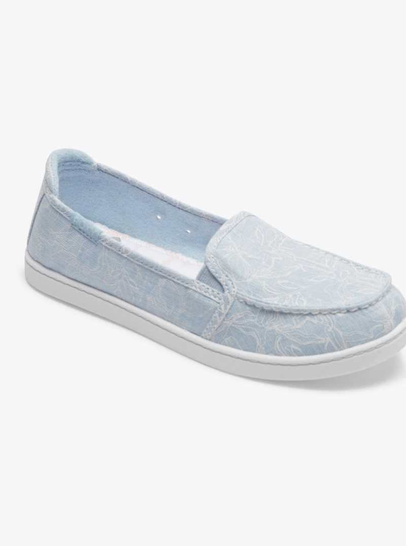 Light Blue Roxy Minnow Slip-On Shoes | DKIPNJ582