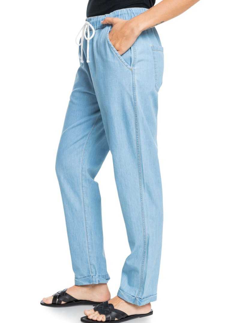 Light Blue Roxy Slow Swell Denim Pants | HIPZBL502