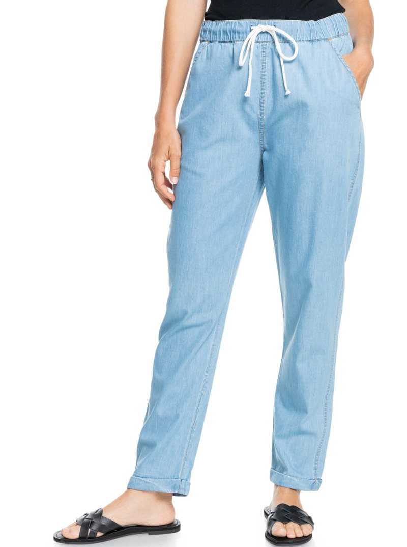 Light Blue Roxy Slow Swell Denim Pants | HIPZBL502