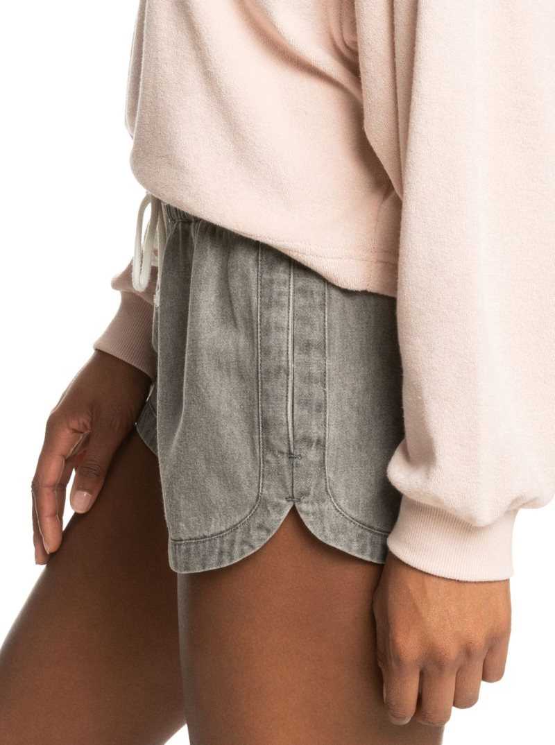 Light Grey Roxy New Impossible Denim Shorts | EMHKVN925