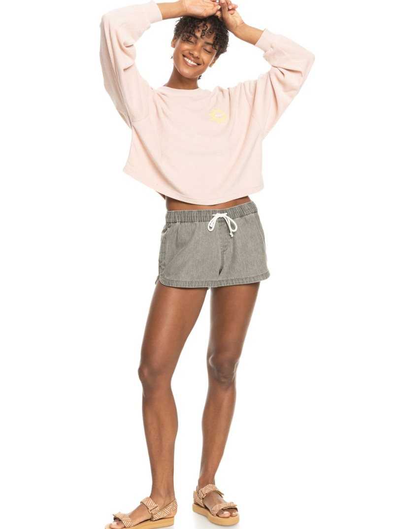 Light Grey Roxy New Impossible Denim Shorts | EMHKVN925