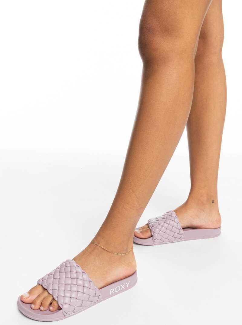 Lilac Roxy Slippy Puff Sandals | AODIYL784