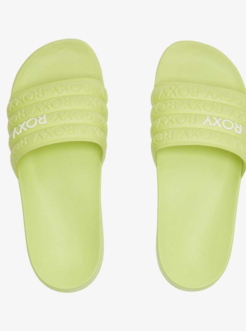 Lime Roxy Slippy Water-Friendly Sandals | JAFGKT605