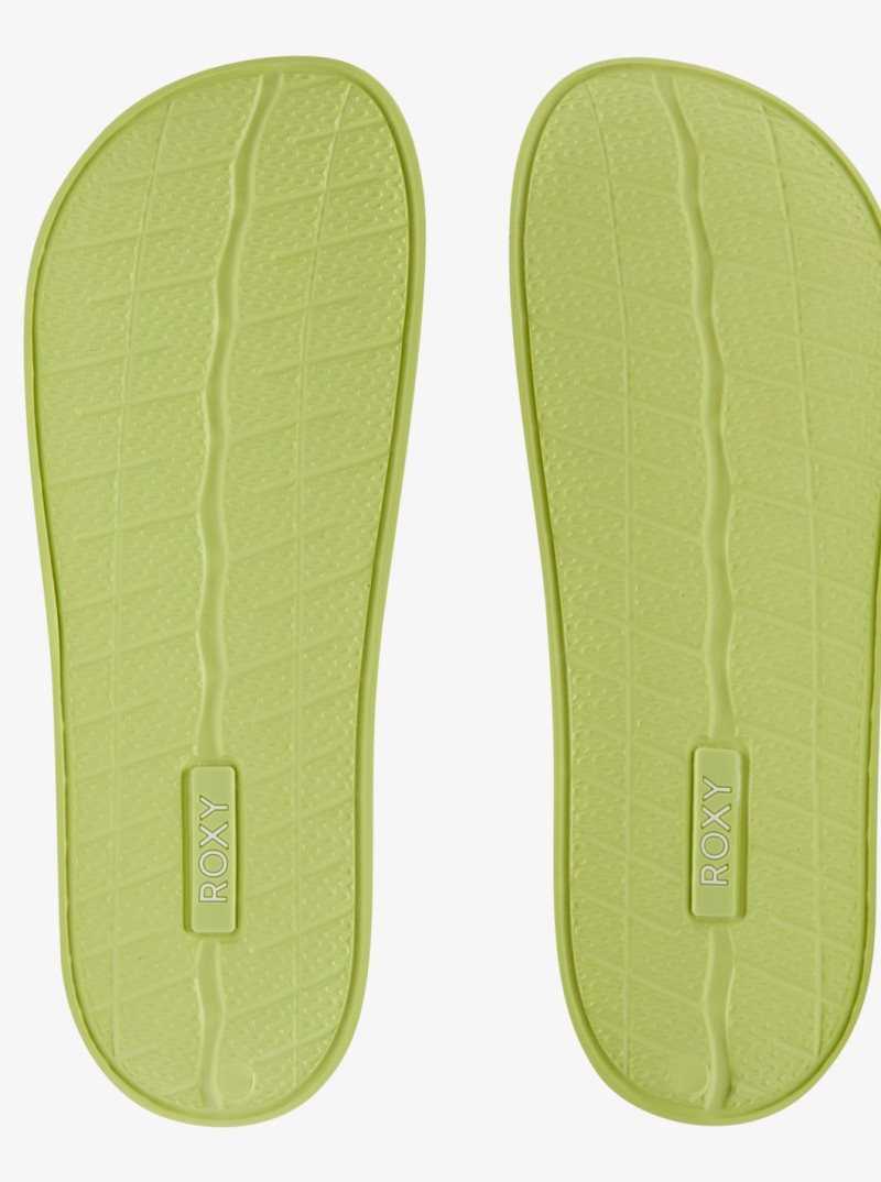 Lime Roxy Slippy Water-Friendly Sandals | JAFGKT605