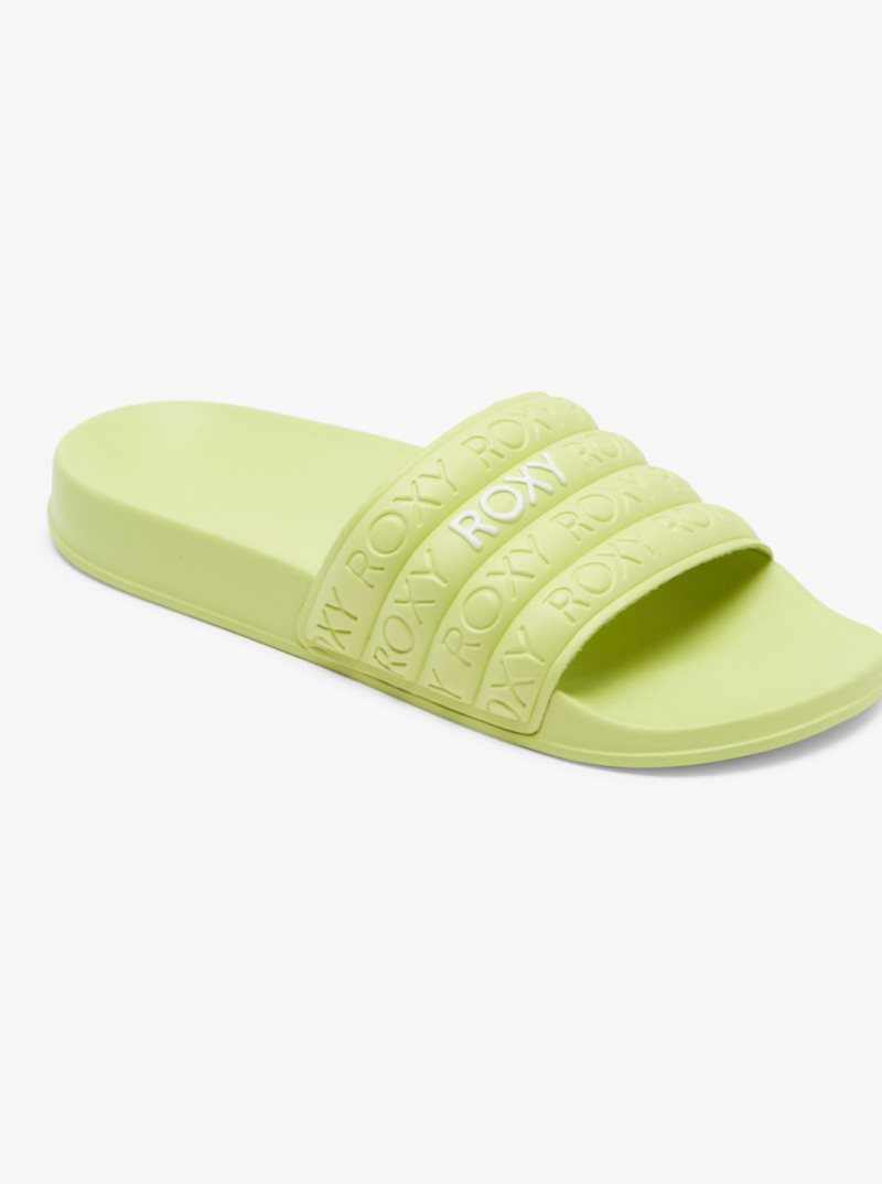 Lime Roxy Slippy Water-Friendly Sandals | JAFGKT605