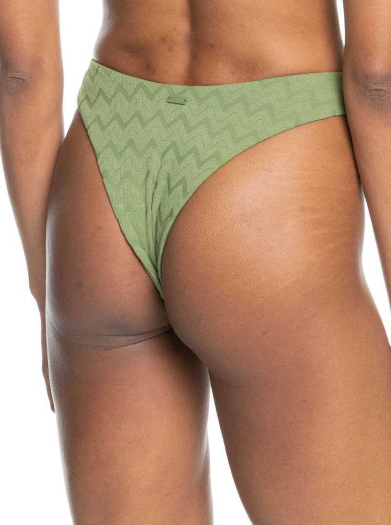 Loden Green Roxy Current Coolness Cheeky Bikini Bottoms | ALQHYN480