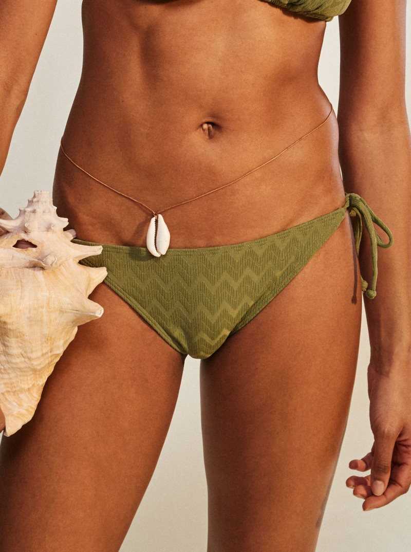 Loden Green Roxy Current Coolness Tie-Side Bikini Bottoms | NUVLDM139