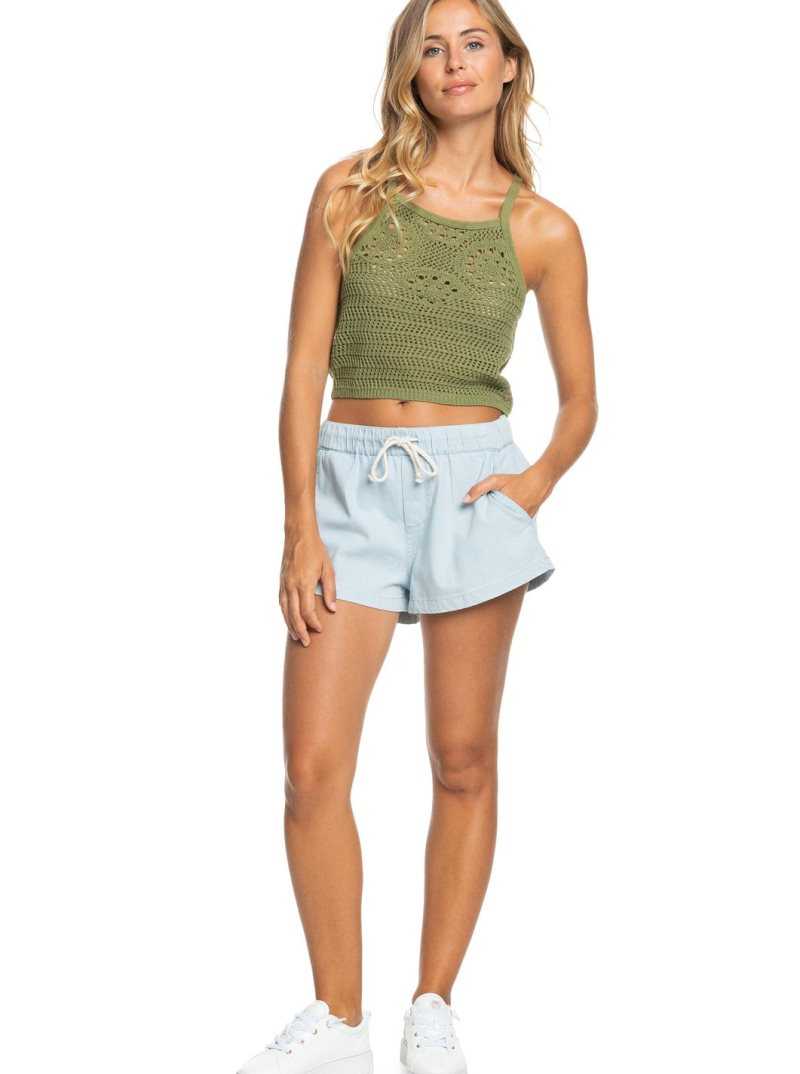 Loden Green Roxy Malibu Crush Knitted Halter Top | USYWHM031