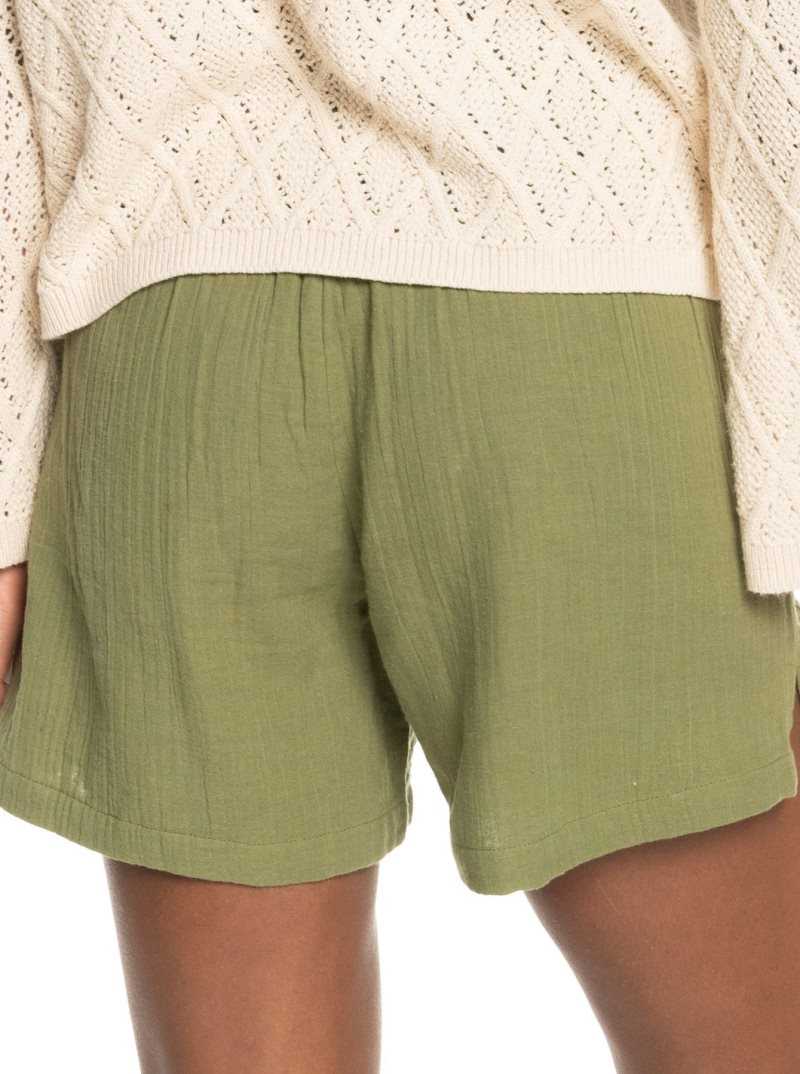 Loden Green Roxy Over The Sun Lightweight Shorts | TUFJYI142