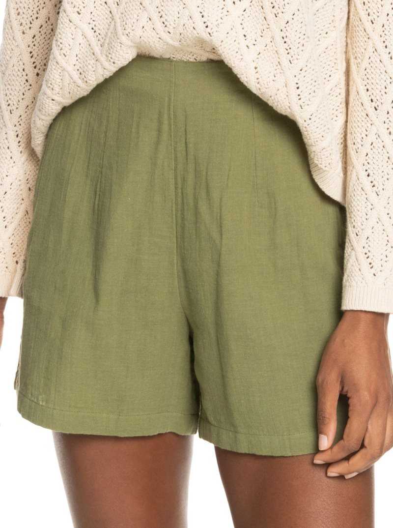 Loden Green Roxy Over The Sun Lightweight Shorts | TUFJYI142