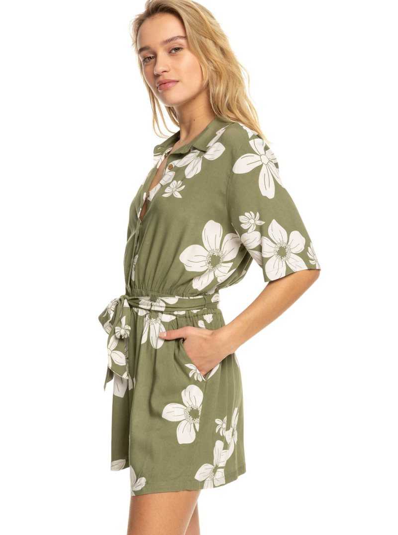 Loden Green Surfrider Spirit B Roxy Real Yesterday Romper | FJUVLM963