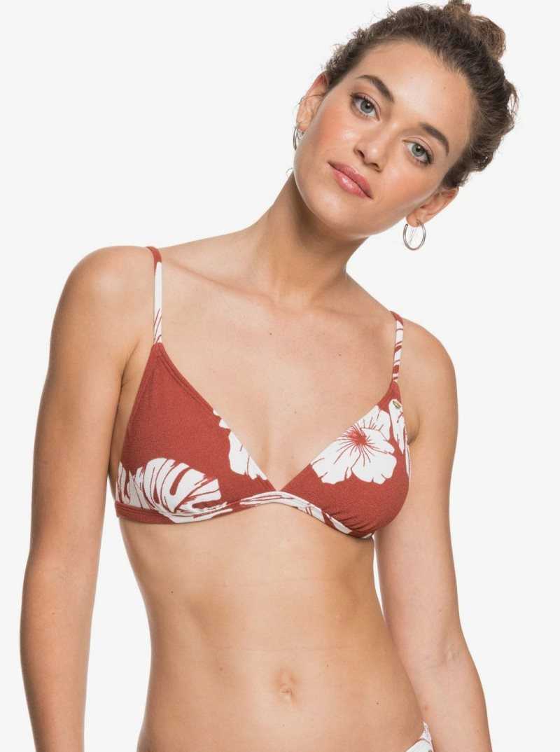 Marsala Isha S Roxy Garden Trip Fixed Tri Bikini Top | MAQFZK192