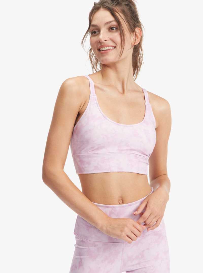 Mauve Mist Beach Tie Dye Roxy Kaileo Sports Bra | AFICHZ198