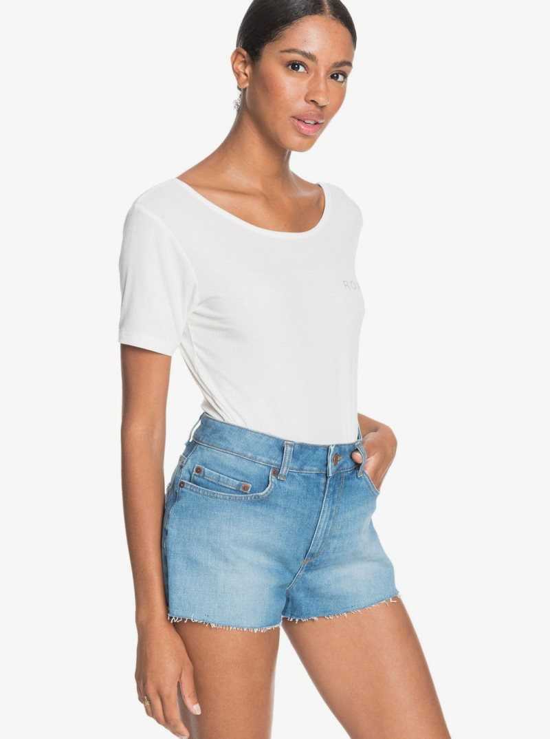 Medium Blue Roxy Kissing The Swell Denim Shorts | LIGSVB817