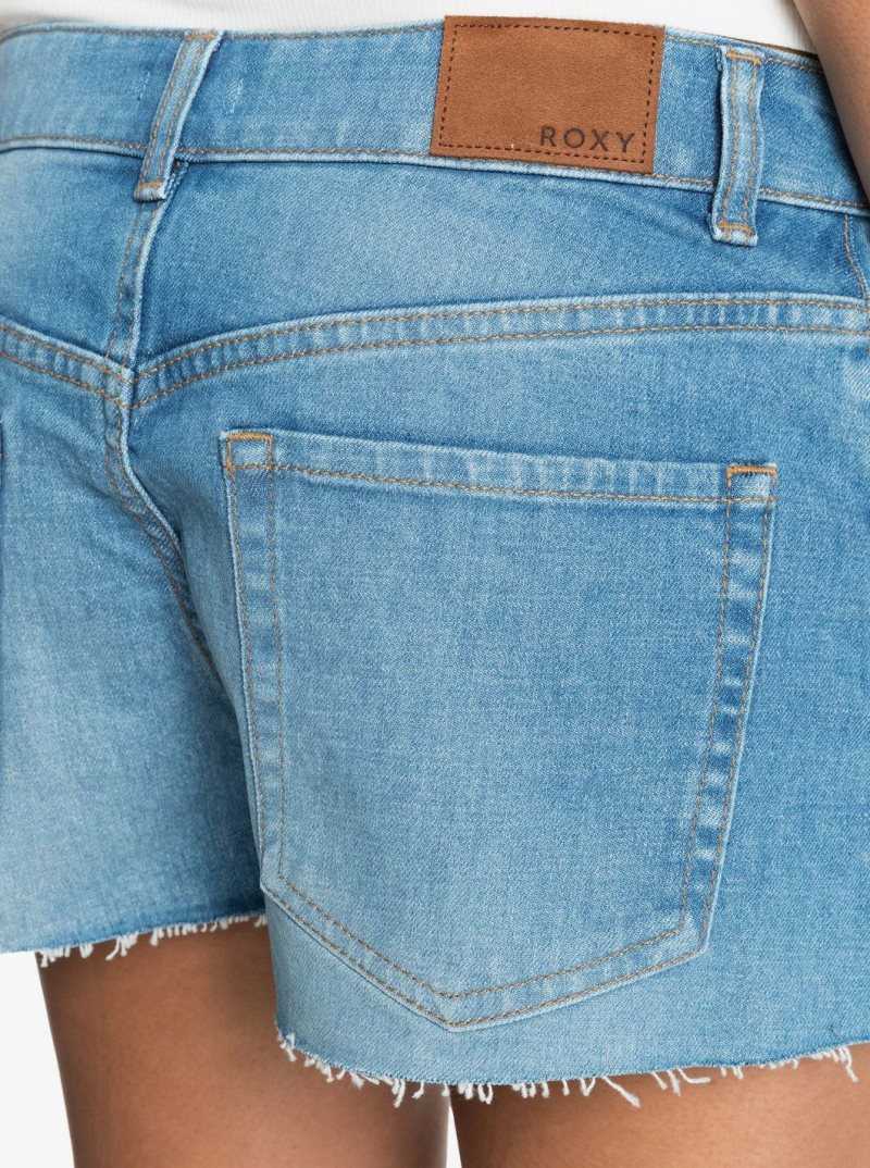 Medium Blue Roxy Kissing The Swell Denim Shorts | LIGSVB817