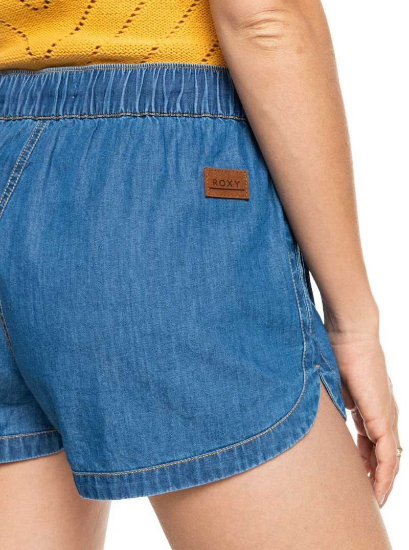 Medium Blue Roxy New Impossible Denim Shorts | DXHMPI825