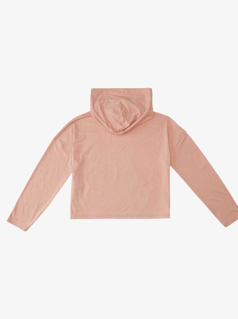 Mellow Rose Heather Roxy Sun Might Shine Long Sleeve Hooded T-Shirt | ZMPSGQ863