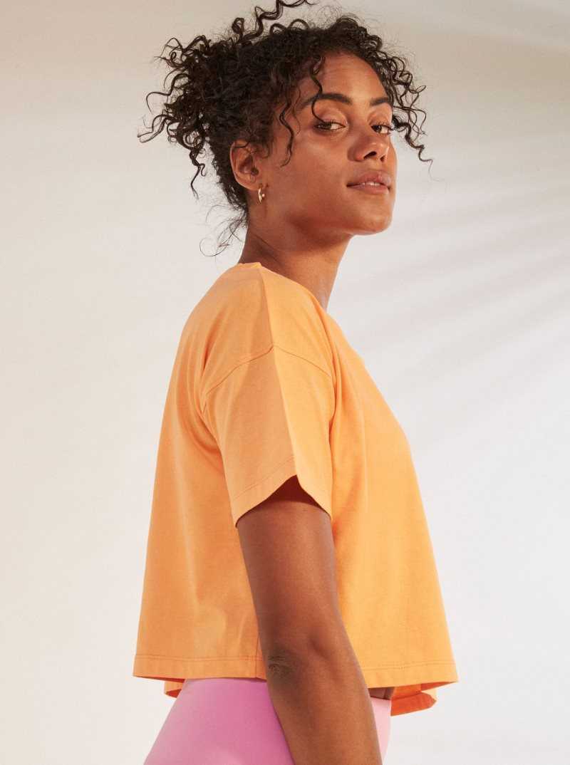 Mock Orange Roxy Essential Sports T-Shirt | BAVYTE475