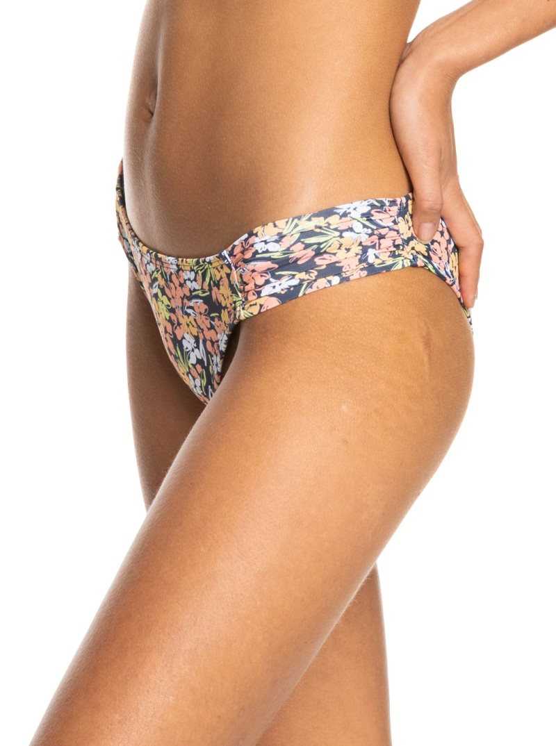 Mood Indigo Ditsy Love Roxy Printed Beach Classics Moderate Bikini Bottoms | LQKNST678