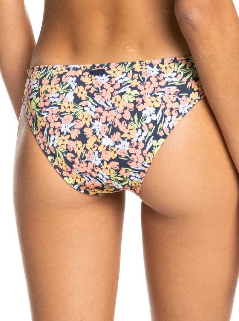 Mood Indigo Ditsy Love Roxy Printed Beach Classics Moderate Bikini Bottoms | LQKNST678